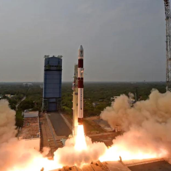 “ISRO PSLV-C62 rocket launching from Sriharikota with 16 satellites”