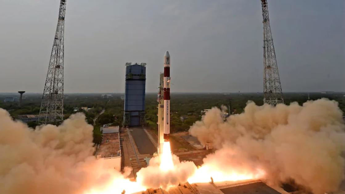 “ISRO PSLV-C62 rocket launching from Sriharikota with 16 satellites”