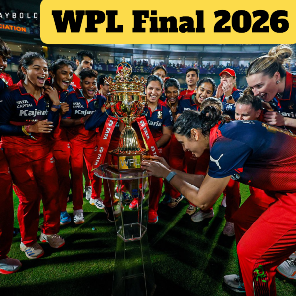 RCB captain Smriti Mandhana celebrating historic fifty in WPL Final 2026